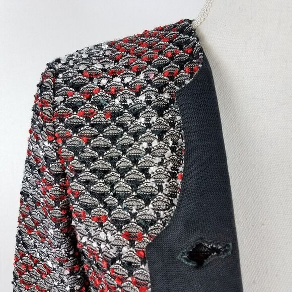 Misook Blazer Textured Long Sleeve Red Black Lined Business Career Size XS - Picture 3 of 8